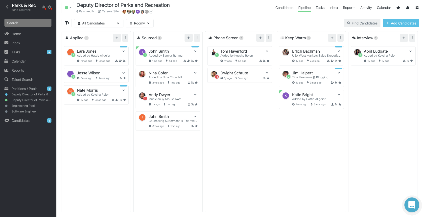 Pipeline stages in recruiting preferences