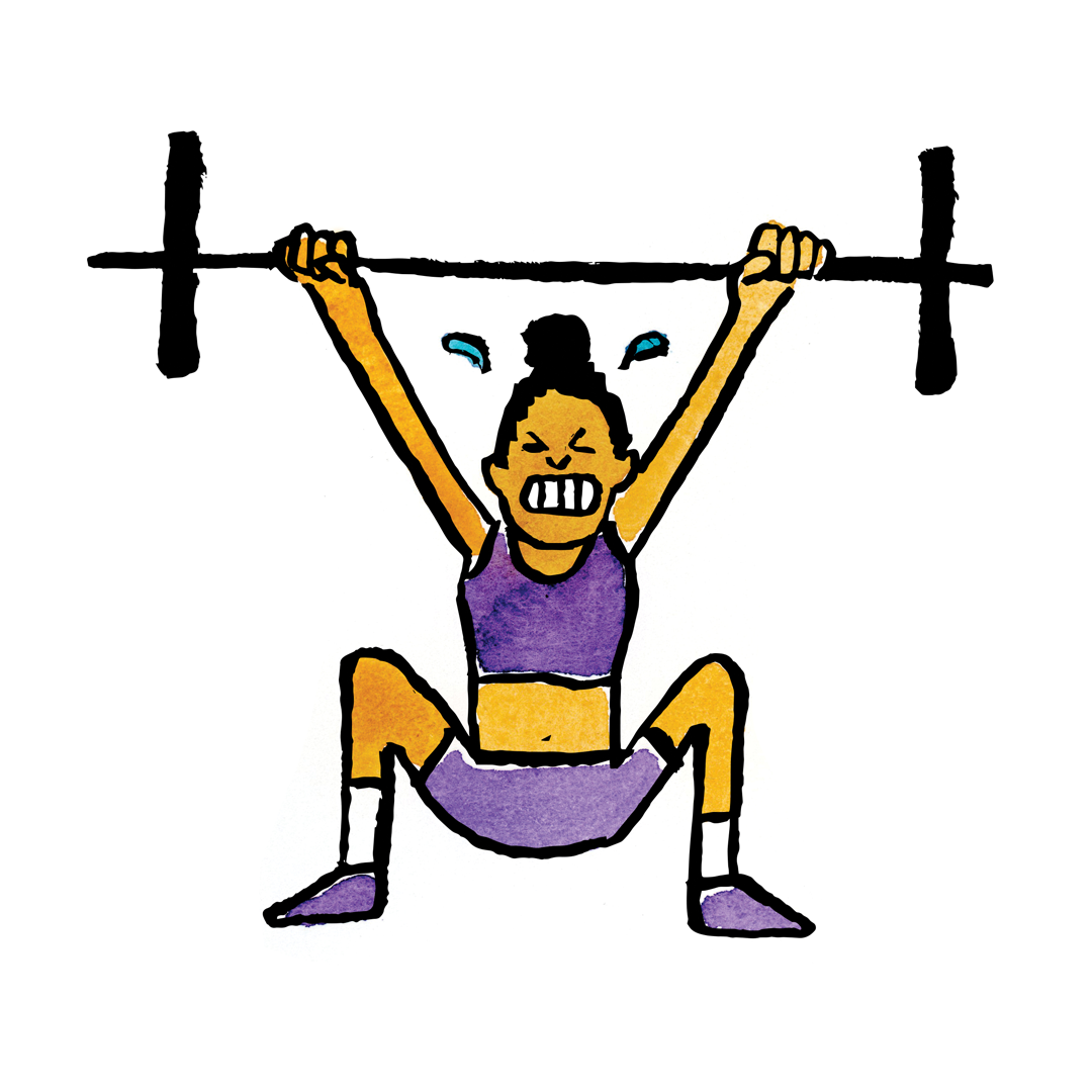 A woman lifting weights